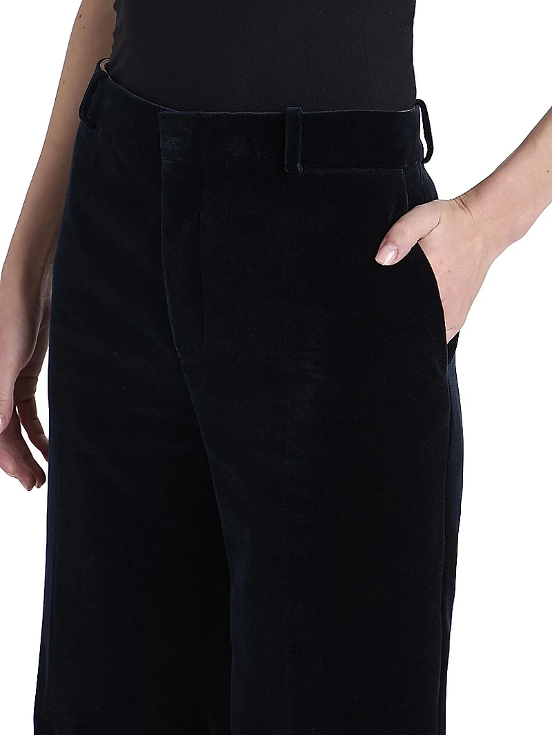 Cotton Velvet Flared Pants