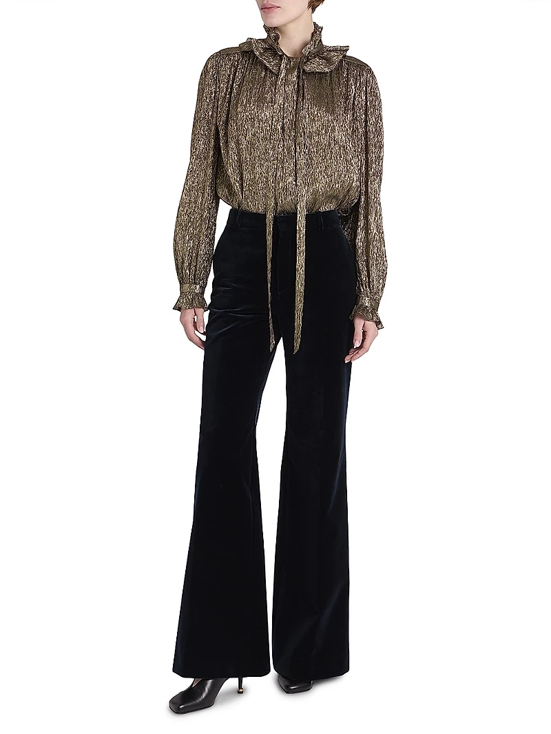 Cotton Velvet Flared Pants