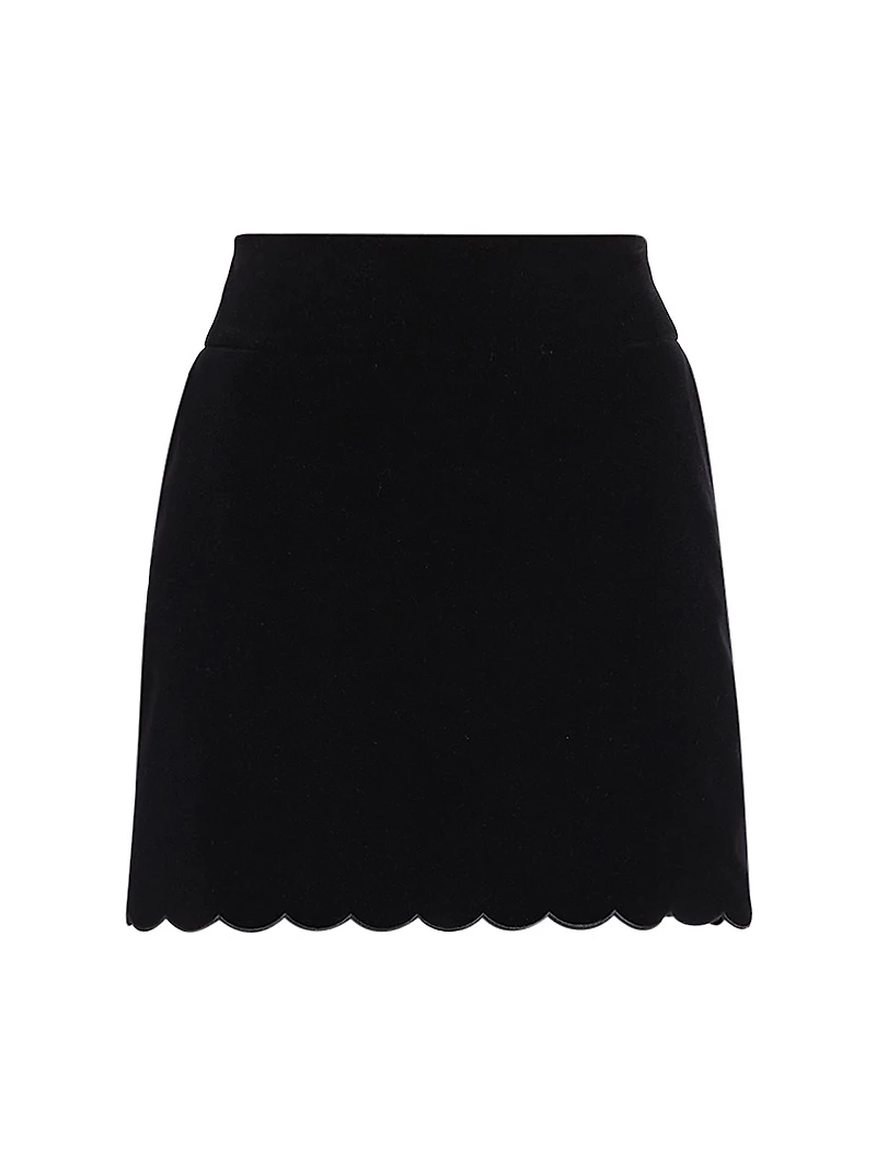 Cotton Velvet Miniskirt