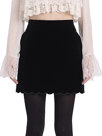 Cotton Velvet Miniskirt