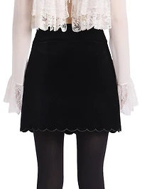 Cotton Velvet Miniskirt