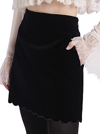 Cotton Velvet Miniskirt