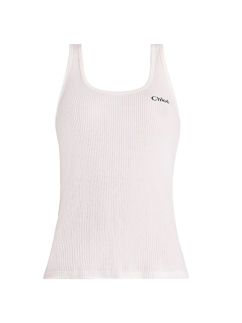Logo Cotton Rib-Knit Tank Top