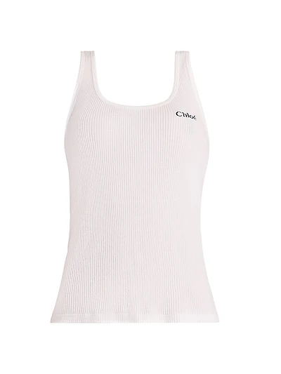 Logo Cotton Rib-Knit Tank Top