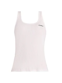 Logo Cotton Rib-Knit Tank Top