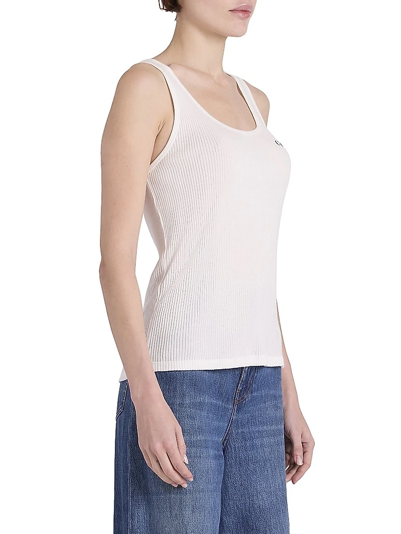 Logo Cotton Rib-Knit Tank Top