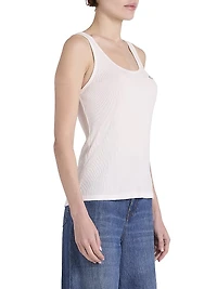 Logo Cotton Rib-Knit Tank Top