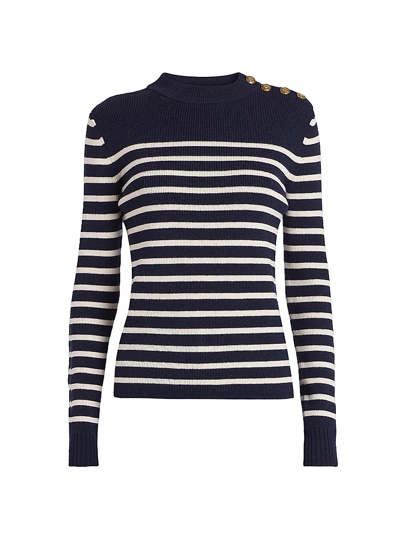 Striped Wool-Blend Crewneck Sweater