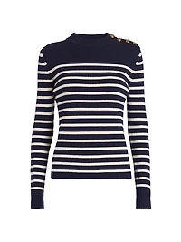 Striped Wool-Blend Crewneck Sweater
