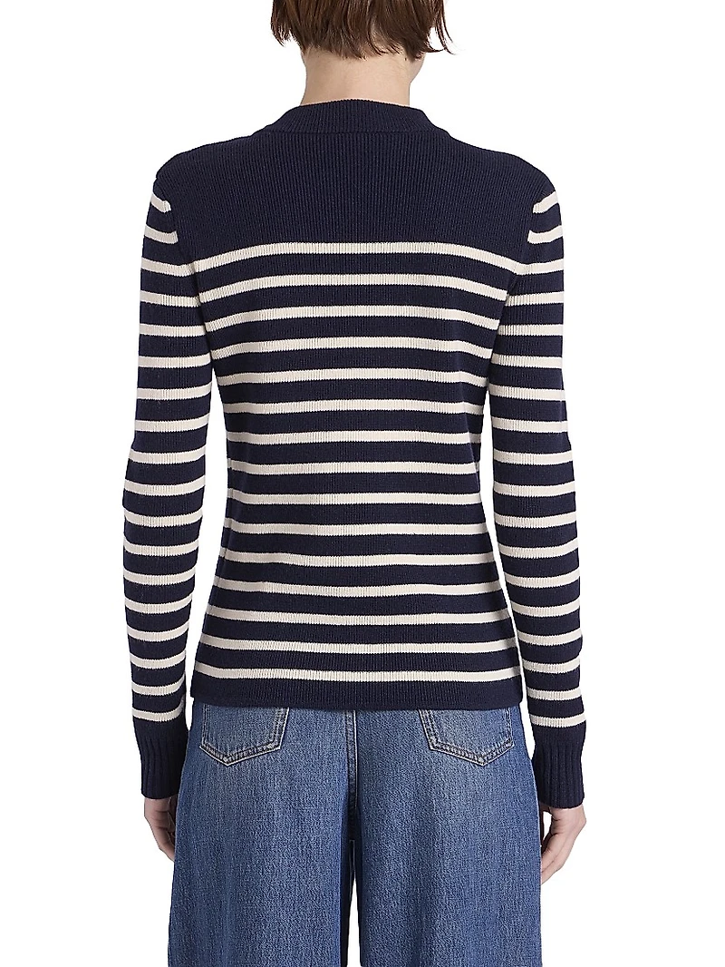 Striped Wool-Blend Crewneck Sweater