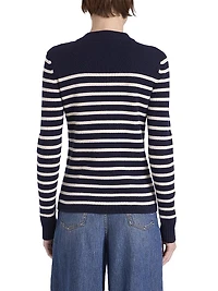 Striped Wool-Blend Crewneck Sweater