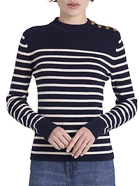 Striped Wool-Blend Crewneck Sweater