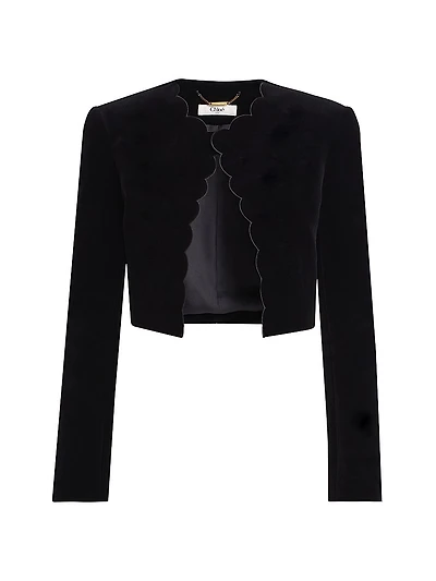 Cotton Velvet Crop Jacket