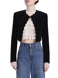 Cotton Velvet Crop Jacket