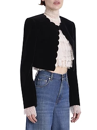 Cotton Velvet Crop Jacket