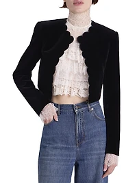 Cotton Velvet Crop Jacket
