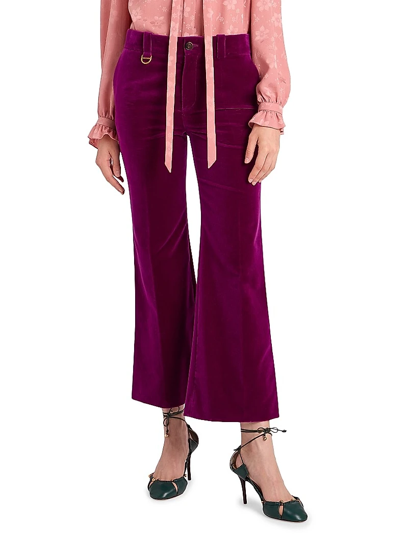 Cotton Velvet Crop Pants