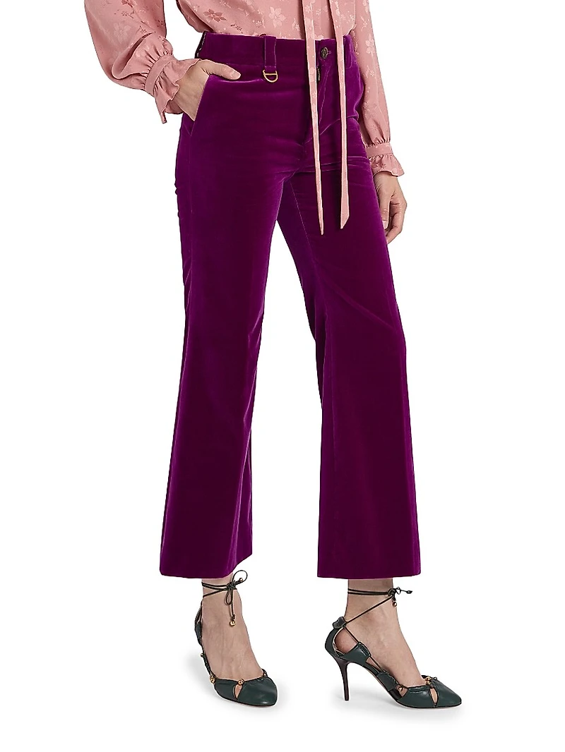 Cotton Velvet Crop Pants