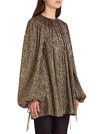 Silk-Blend Lamé Minidress