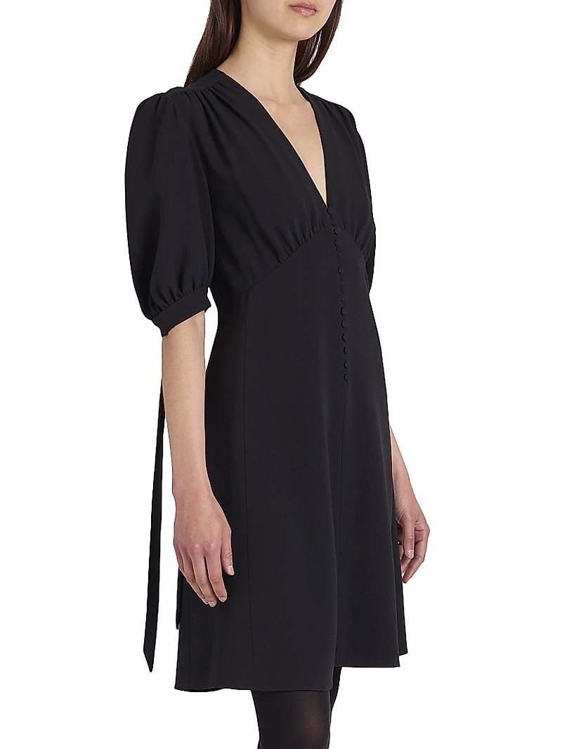 V-Neck Button-Front Minidress