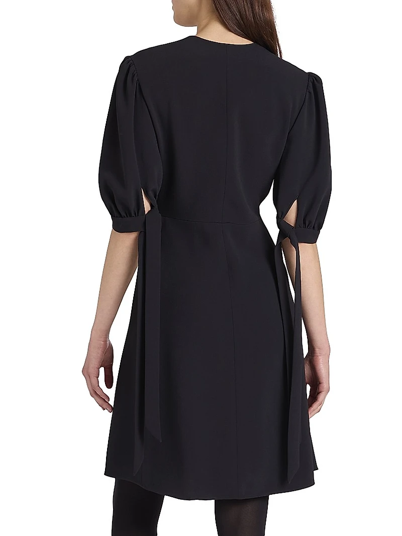 V-Neck Button-Front Minidress