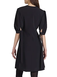 V-Neck Button-Front Minidress