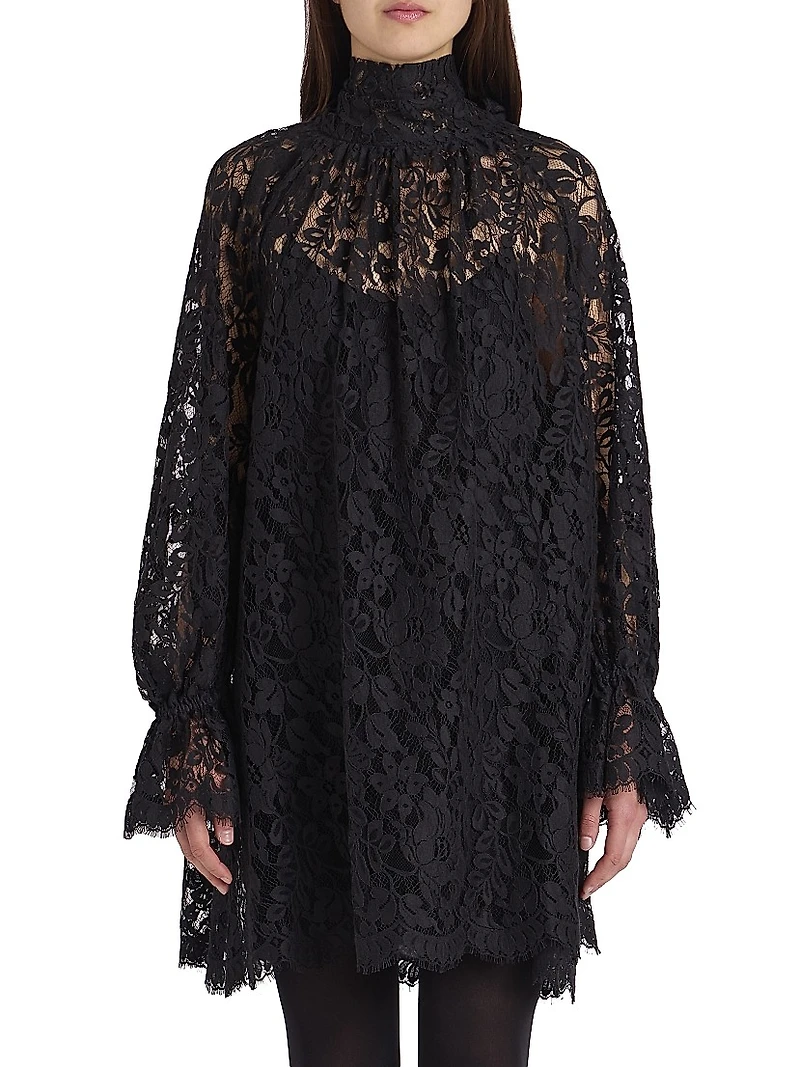 Lace Turtleneck Minidress