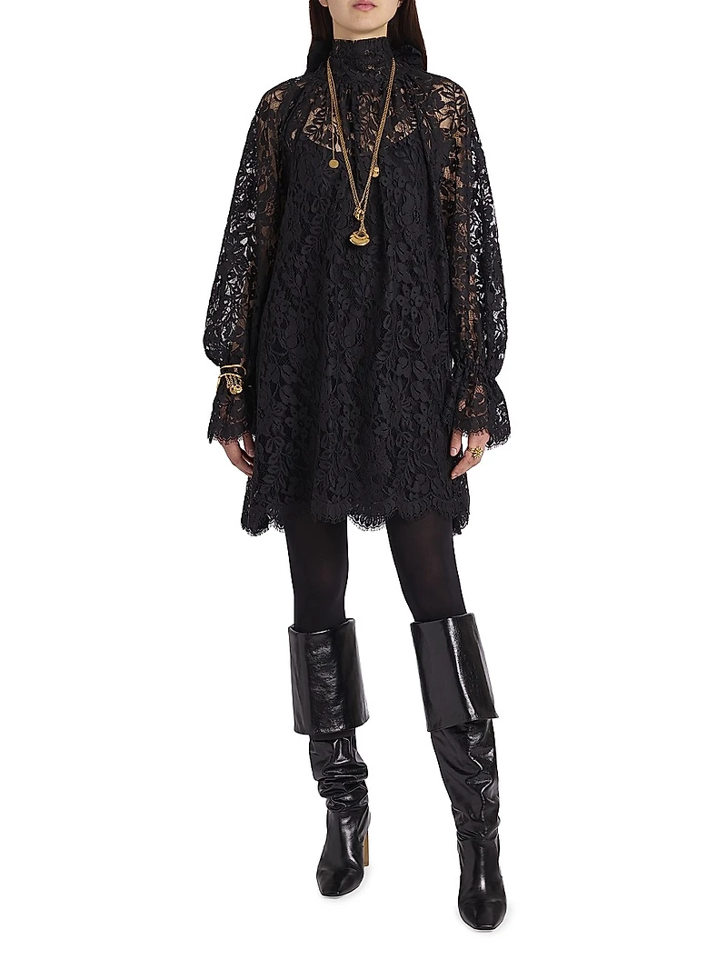 Lace Turtleneck Minidress