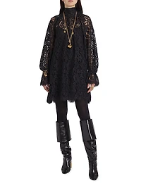 Lace Turtleneck Minidress