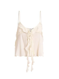 Silk Tie-Front Cami Top