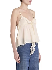 Silk Tie-Front Cami Top