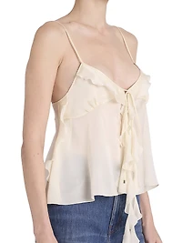 Silk Tie-Front Cami Top