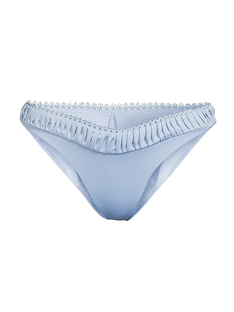 Millie Pleated V-Cut Bikini Bottom