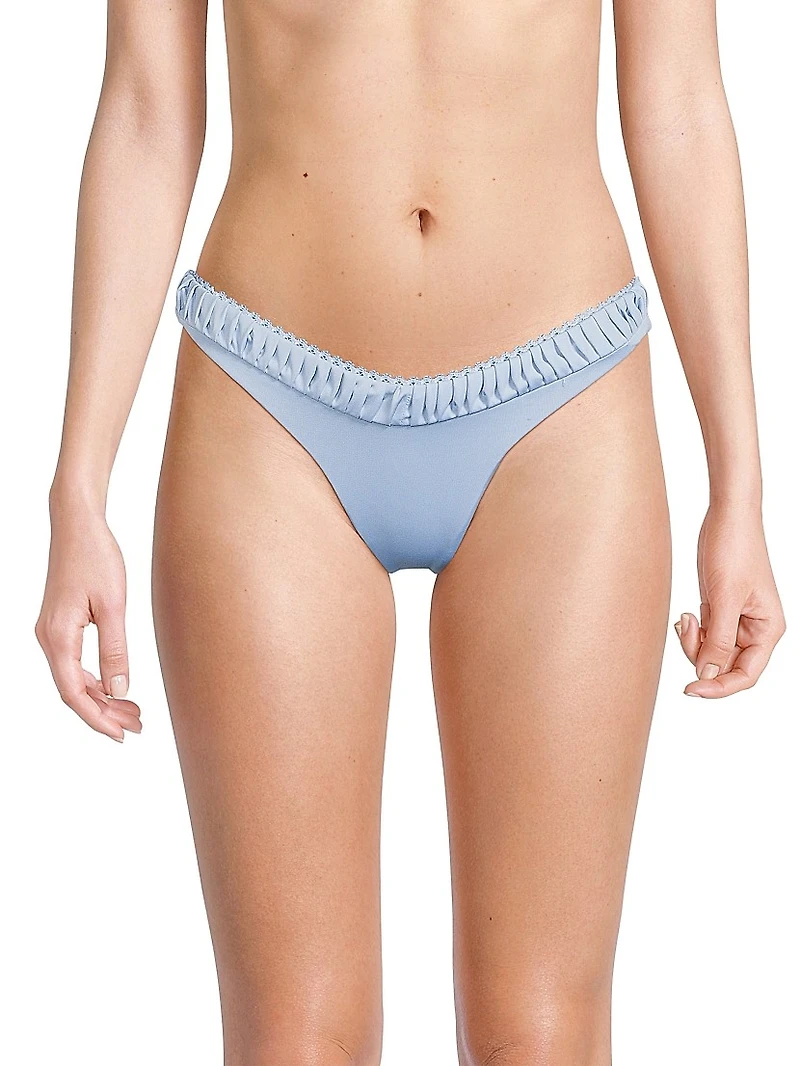 Millie Pleated V-Cut Bikini Bottom