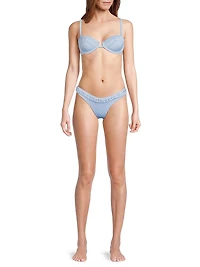 Millie Pleated V-Cut Bikini Bottom