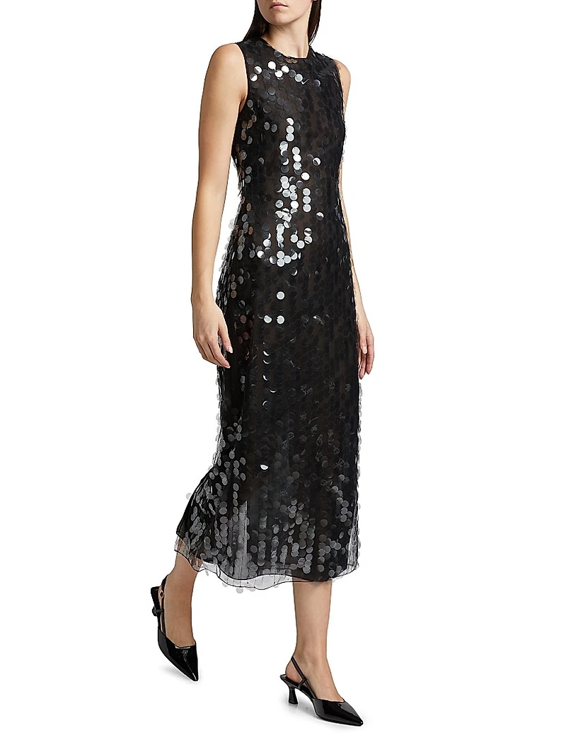 Tovia Paillettes Sheath Midi-Dress