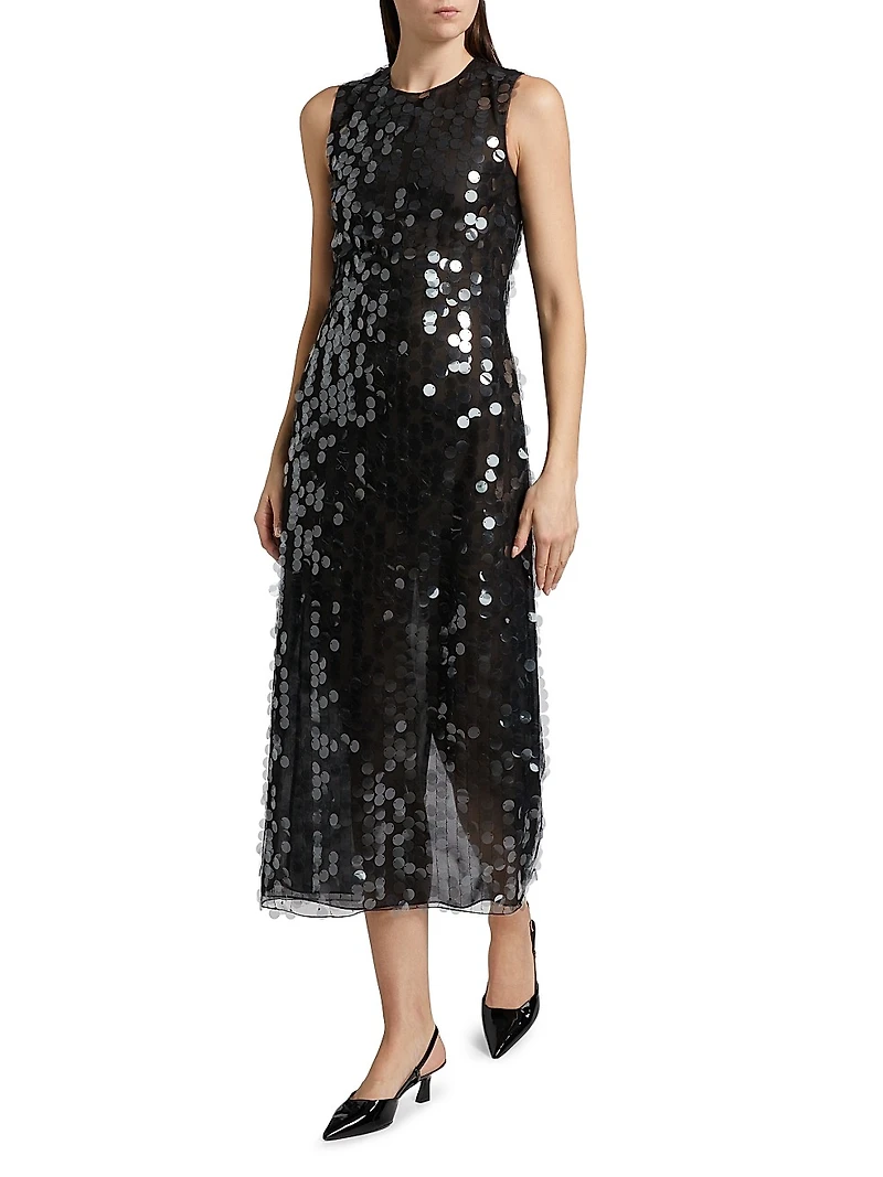 Tovia Paillettes Sheath Midi-Dress