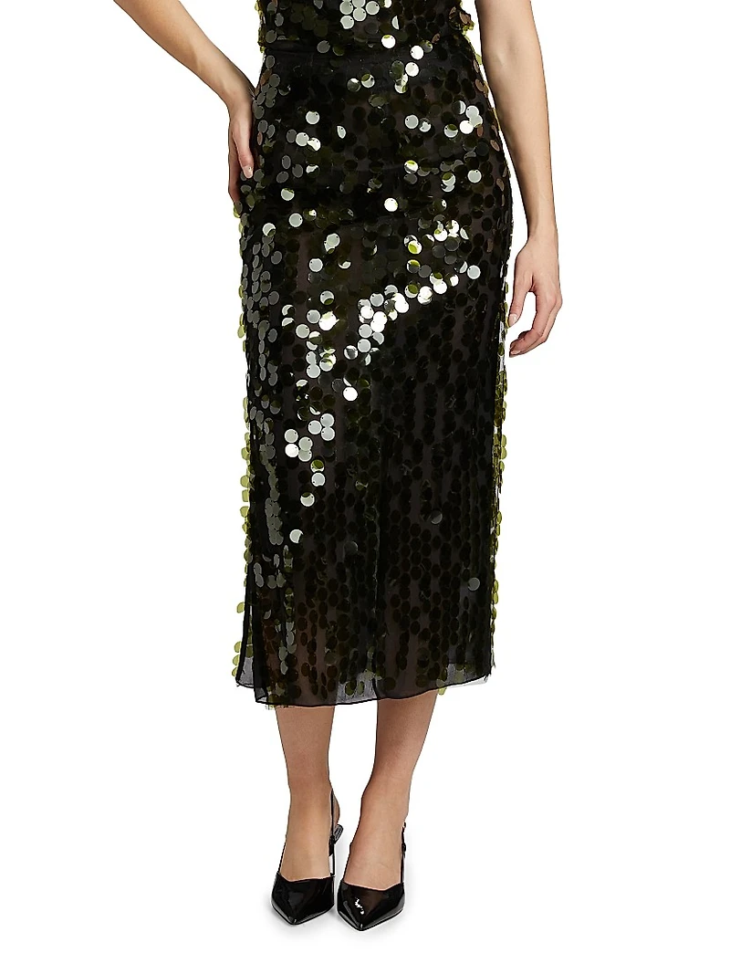 Dia Paillettes Midi-Skirt