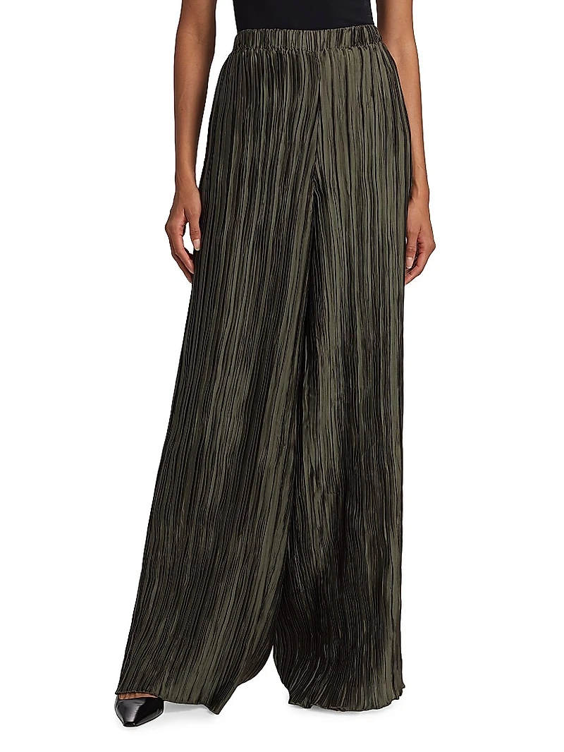Mandrake Plissé Wide-Leg Pants