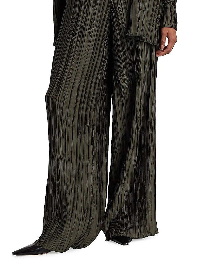 Mandrake Plissé Wide-Leg Pants