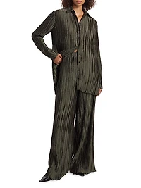 Mandrake Plissé Wide-Leg Pants