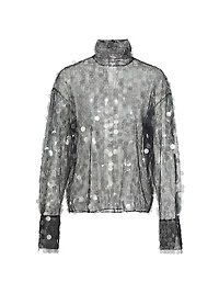 Olall Paillettes Turtleneck Top