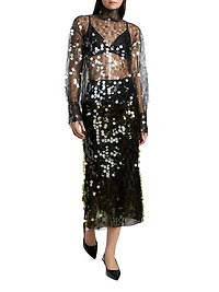 Olall Paillettes Turtleneck Top