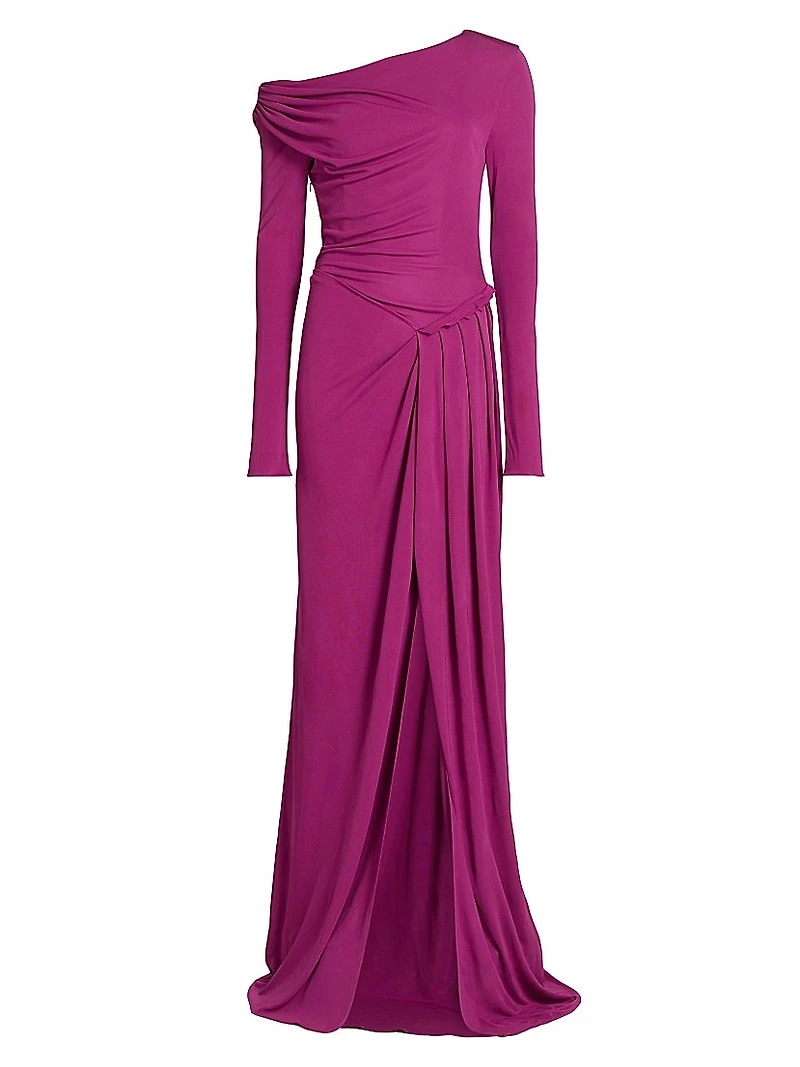 Polyta Jersey One-Shoulder Gown