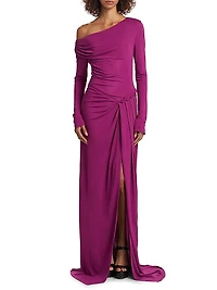 Polyta Jersey One-Shoulder Gown