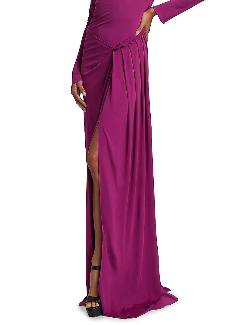 Polyta Jersey One-Shoulder Gown