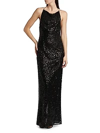 Hebe Sequined A-Line Gown