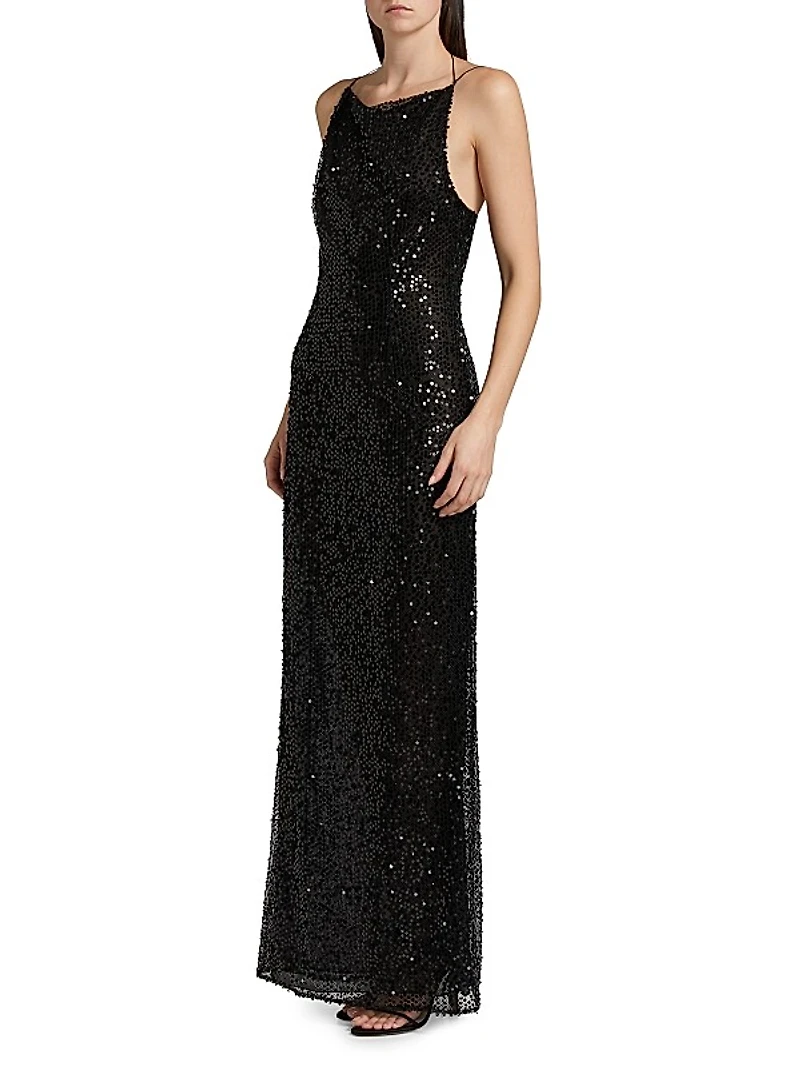 Hebe Sequined A-Line Gown