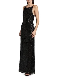 Hebe Sequined A-Line Gown