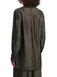 Marley Plissé Button-Front Shirt